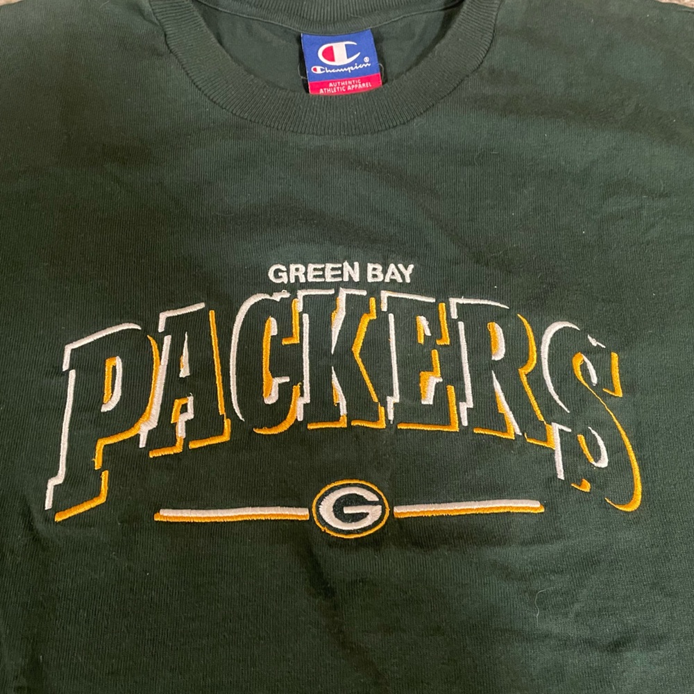 Champion Green Bay Packers Embroidered T-Shirt New Without Tags